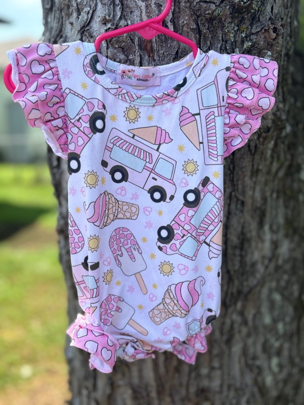 Baby Girl Ice Cream Bubble/Romper